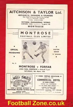 Montrose v Forfar Athletic 1956 – Scottish football programme