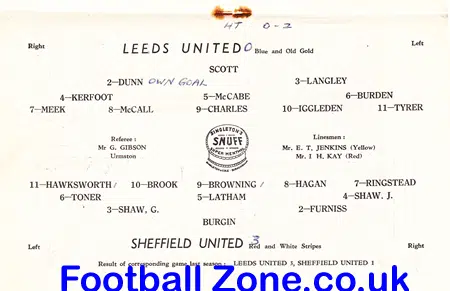 Leeds United v Sheffield United 1953