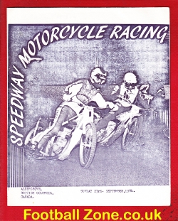 Canada Speedway Racing Programme 1984 – Aldergrove