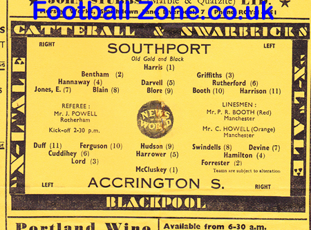 Accrington Stanley v Southport 1960