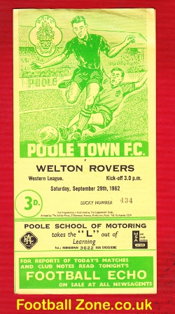 Poole Town v Welton Rovers 1962 – Western League Match