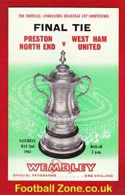 West Ham United v Preston 1964 - FA Cup Final Match Programme