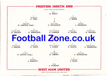West Ham United v Preston 1964 - FA Cup Final Match Programme