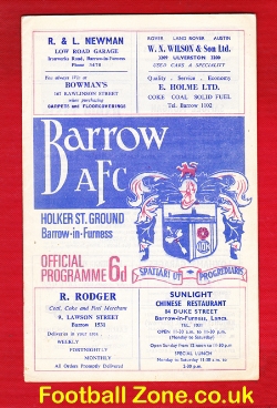 Barrow v Manchester United 1968 Rare Lancashire Senior Cup Match