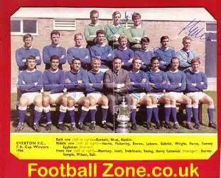 Everton Genuine Autographed Players Signed Pictures 1970s