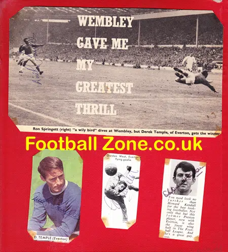 Everton Genuine Autographed Players Signed Pictures 1970s