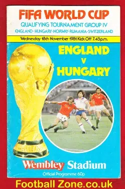 England v Hungary 1981 – World Cup Qualifying at Wembley