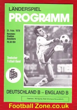 Germany v England 1978 - B Match Rosenau Augsburg
