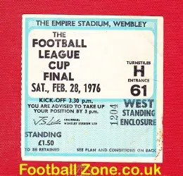 Manchester City v Newcastle United 1976 League Cup Final Ticket