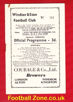 Windsor Eton v Yiewsley 1953 – FA Cup Preliminary Round