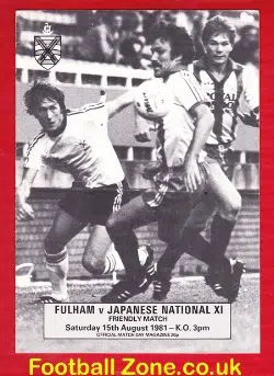 Fulham v Japanese National X1 1981 - Japan Football Team