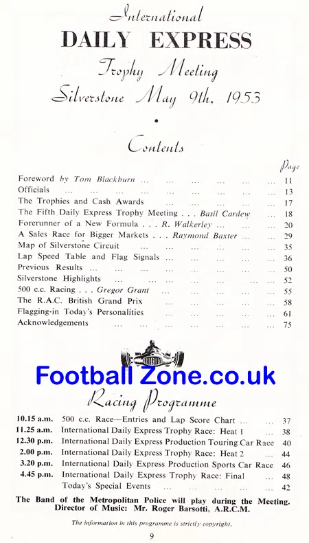 British Motor Car Racing Silverstone Trophy Meeting 1953