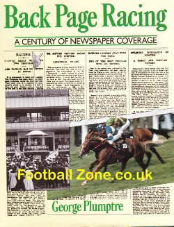 Horse Racing Book – Back Page Racing – George Plumptre 1989