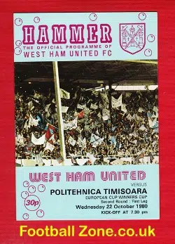 West Ham United v Politehnica Timisoara 1980 – ECWC Romania