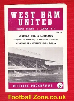 West Ham United v Spartak Praha Sokolovo 1964 – ECWC
