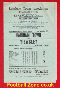 Rainham Town v Yiewsley 1952 – Delphian League