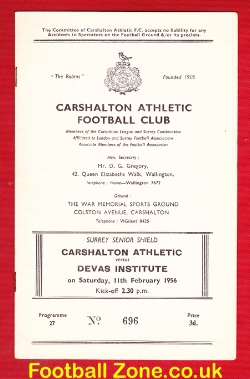 Carshalton Athletic v Devas Institute 1956 – Surrey Senior Cup