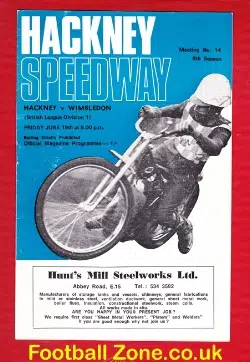 Hackney Speedway v Wimbledon 1970
