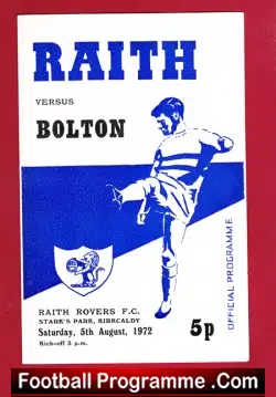 Raith Rovers v Bolton Wanderers 1972 – Stark Park Scotland
