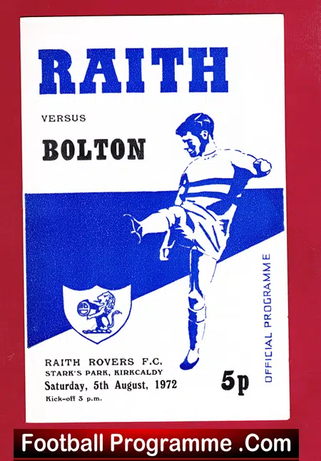 Raith Rovers v Bolton Wanderers 1972 – Stark Park Scotland