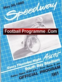 America Speedway Programme Ascot California 1985 - speedway programme