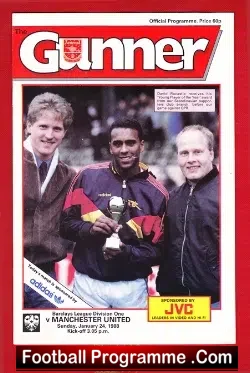 Arsenal v Manchester United 1988 - football programme