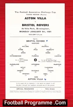 Aston Villa v Bristol Rovers 1961 – FA Cup Replay