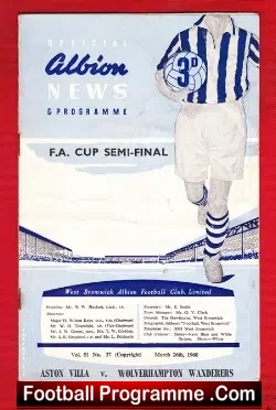 Aston Villa v Wolves 1960 – FA Cup Semi Final at WBA