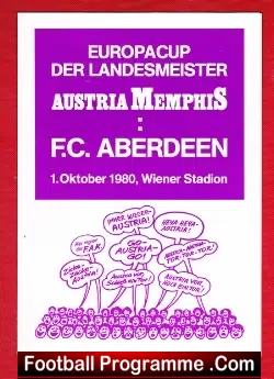 Austria Memphis v Aberdeen 1980 – Vienna Austria
