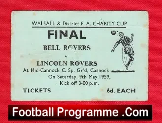 Bell Rovers v Lincoln Rovers 1959 – Walsall Charity Cup