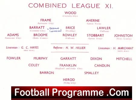 Bill Barron Football Testimonial Benefit Northampton Town 1950