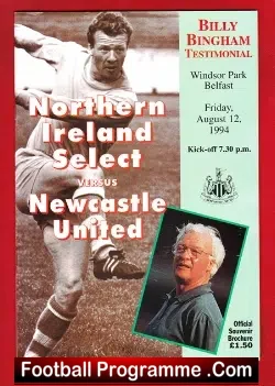 Billy Bingham Testimonial Benefit Match Northern Ireland George Best