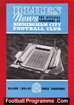 Birmingham City v Sunderland 1964 - football programme