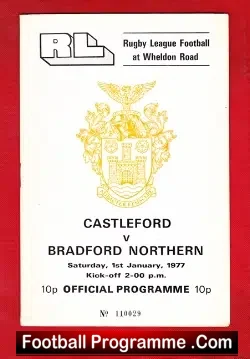 Castleford Rugby v Bradford Northern 1977