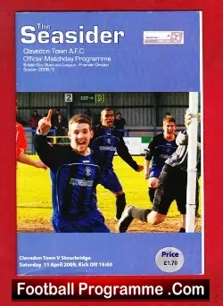 Clevedon Town v Stourbridge 2009 - football programme