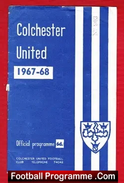 Colchester United v Bournemouth 1968 - football programme