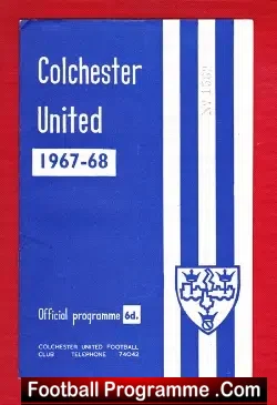 Colchester United v Brighton 1967 - football programme