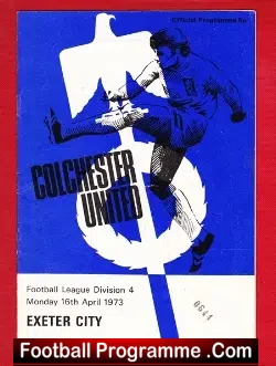 Colchester United v Exeter City 1973 - football programme