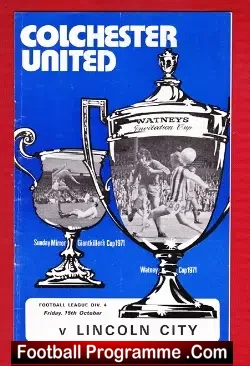 Colchester United v Lincoln City 1971 - football programme