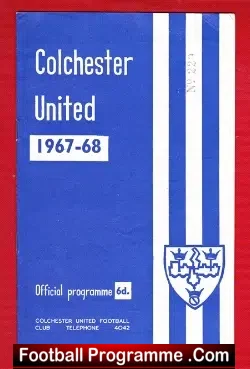 Colchester United v Oldham Athletic 1967 - football programme