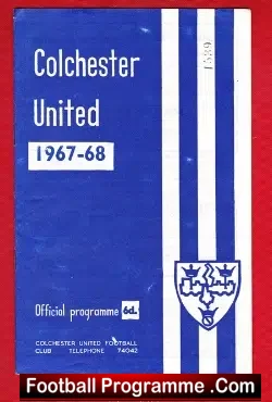 Colchester United v Scunthorpe United 1968 - football programme