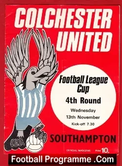 Colchester United v Southampton 1974 - football programme