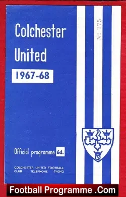 Colchester United v Southport 1967 - football programme