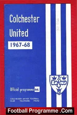 Colchester United v Swindon Town 1967 - football programme
