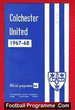 Colchester United v Watford 1967 - football programme