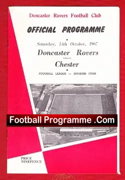 Doncaster Rovers v Chester 1967 - football programme