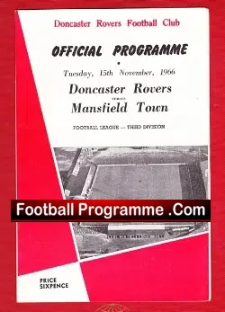 Doncaster Rovers v Mansfield Town 1966 - football programme