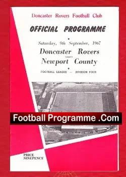 Doncaster Rovers v Newport County 1967 - football programme