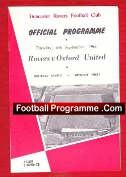 Doncaster Rovers v Oxford United 1966 - football programme