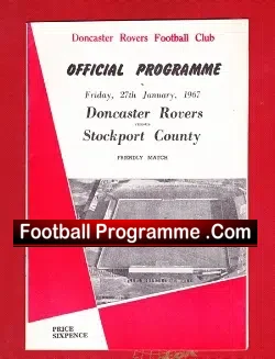 Doncaster Rovers v Stockport County 1967 - Friendly Game - football programme